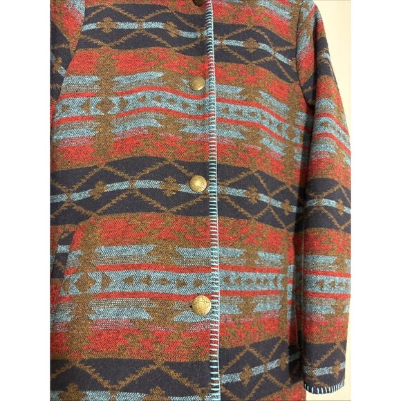 Outback Trading Co Womens Jacket Moree Aztec Western Whipstitch Chore Farm Sz S - Picture 4 of 12
